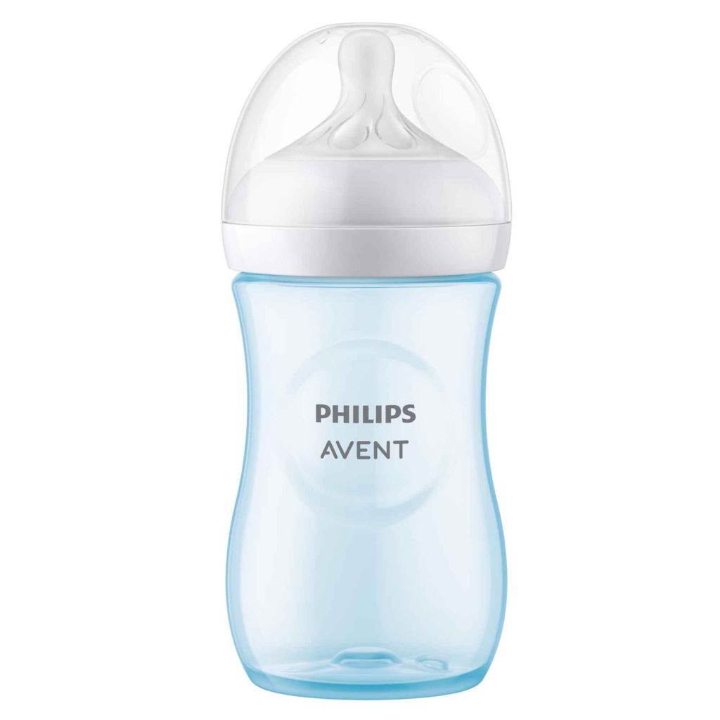 фото упаковки Philips Avent Бутылочка с силиконовой соской Natural Response 1m+ голубая