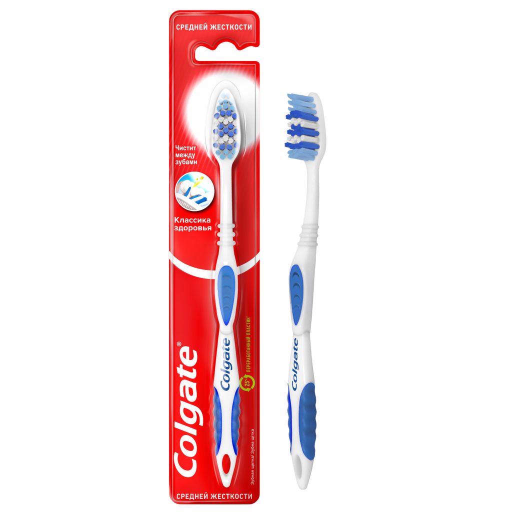 Colgate Классика здоровья щетка зубная средняя, щетка зубная, в ассортименте, 1 шт.