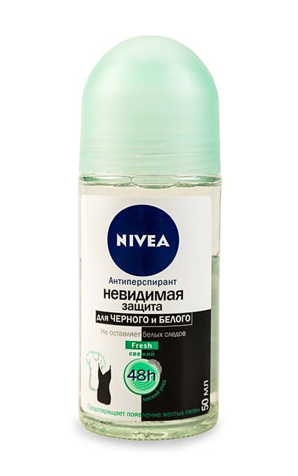 фото упаковки Nivea Антиперспирант шариковый Невидимая защита для черного и белого Fresh