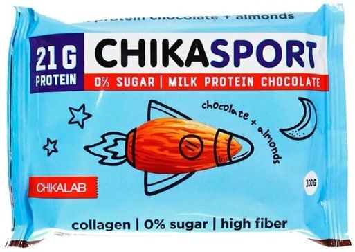 фото упаковки Chikalab chikasport шоколад молочный протеиновый без сахара