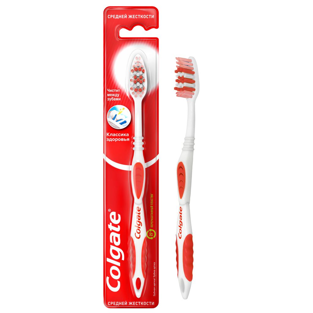 Colgate Классика здоровья щетка зубная средняя, щетка зубная, в ассортименте, 1 шт.