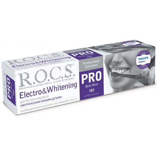 ROCS PRO Зубная паста Electro whitening, без фтора, паста зубная, 135 г, 1 шт.