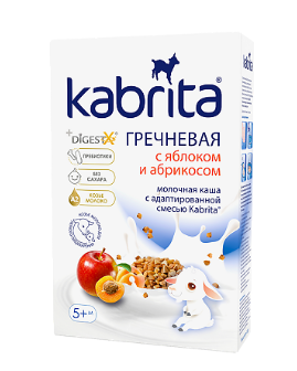 Kabrita Каша гречневая на козьем молочке, для детей с 5 месяцев, каша, яблоко абрикос, 180 г, 1 шт.