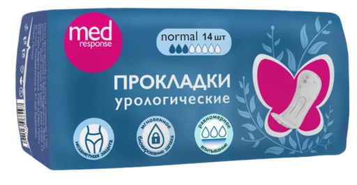 Medresponse Прокладки урологические, 3 капли, прокладки послеродовые, нормал, 14 шт.